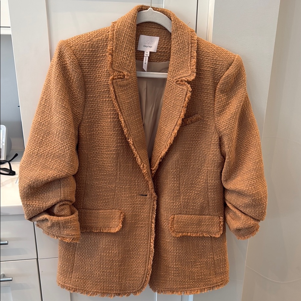 Cinq a sept Khloe Women's Tan Boucle Blazer